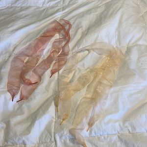 AA pink and peach ribbon shoe laces